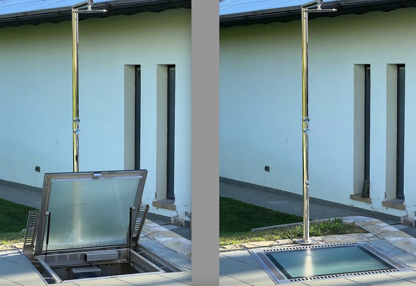 Lucernario - lichtschachtafwerking met RW-afvoer en ventilatie (opengaand kader)